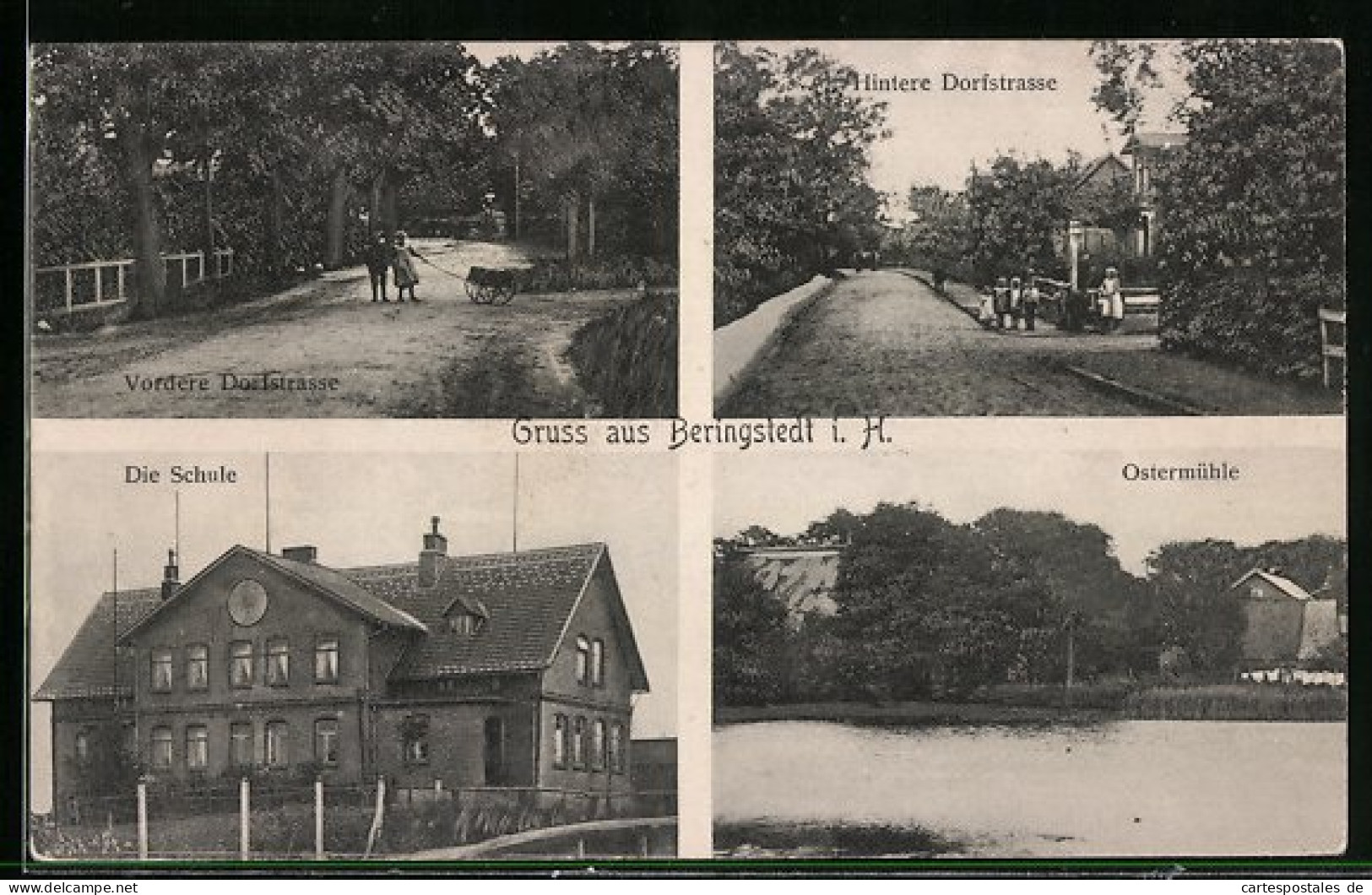 AK Beringstedt I. H., Dorfstrasse, Schule Und Ostermühle  - Andere & Zonder Classificatie
