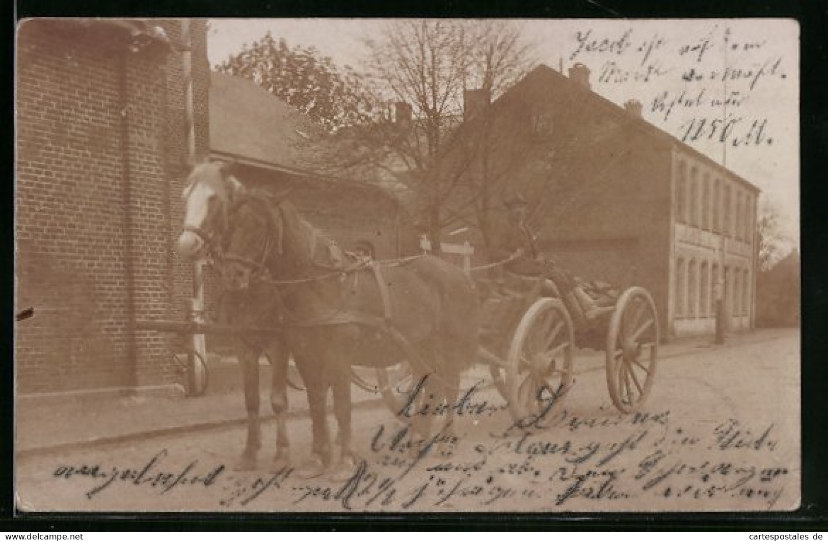 Foto-AK Bokelholm, Kutsche Mit Kutscher In Einer Strasse, 1912  - Altri & Non Classificati