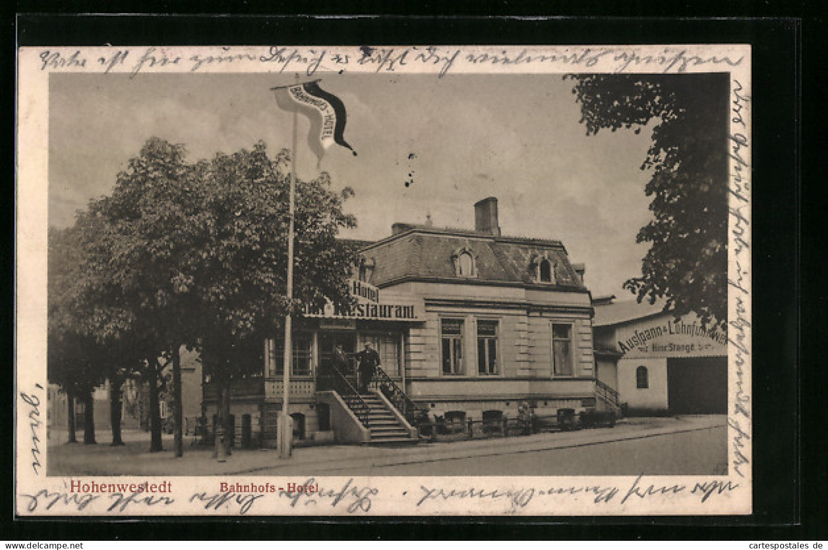 AK Hohenwestedt, Bahnhofs-Hotel Mit Strasse  - Altri & Non Classificati