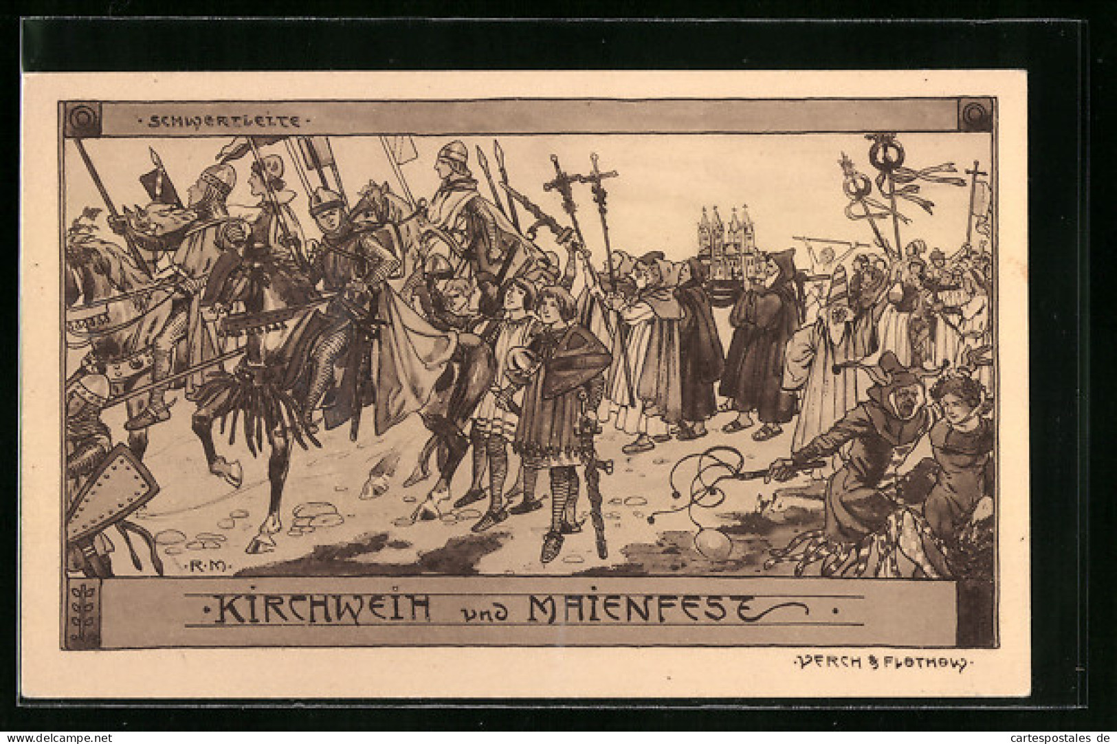 Künstler-AK Brandenburg A. H., Festpostkarte Der Hohenzollern-Jubelfeier 1912, Historischer Festzug, Schwertleite  - Brandenburg
