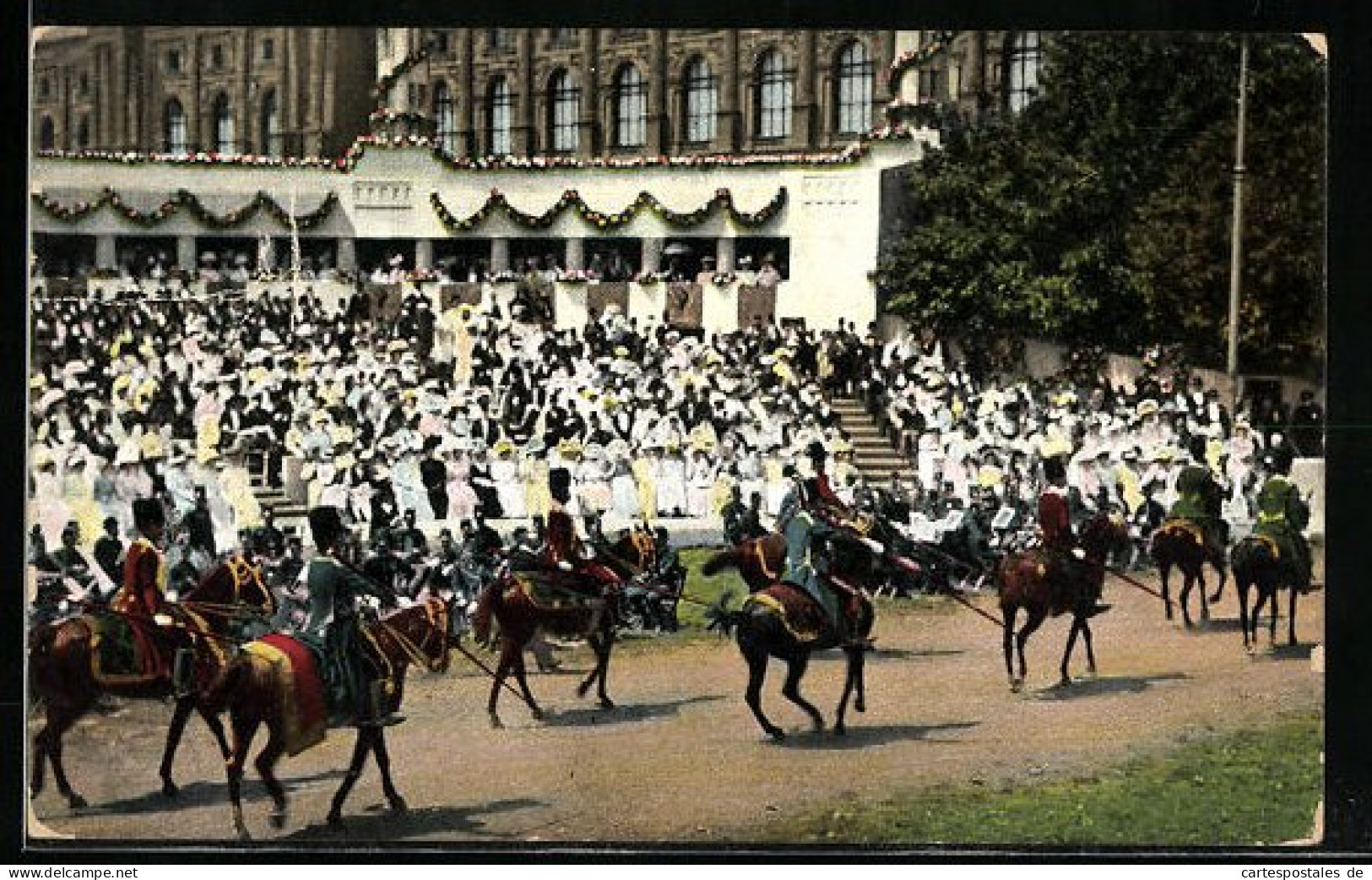AK Kaiserhuldigung, Festzug 1908  - Familles Royales