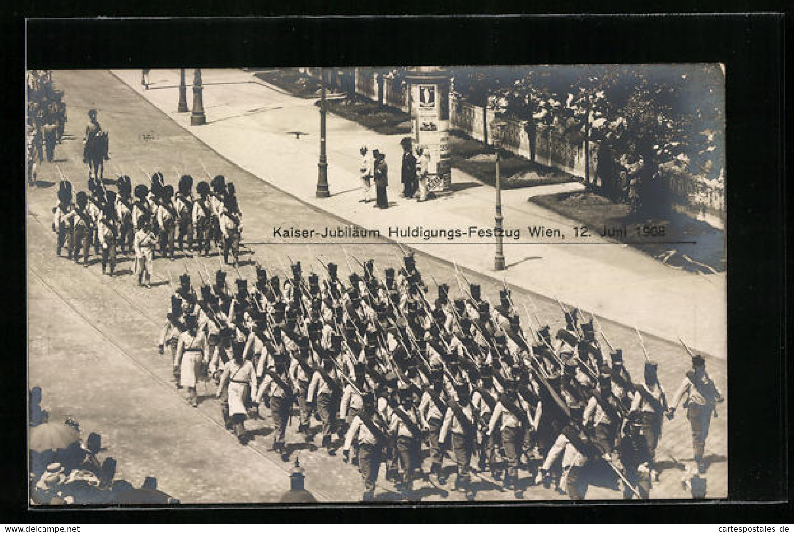AK Kaiser-Jubiläums-Huldigungsfestzug, Wien 12. Juni 1908, Gr. XIX: Feldmarschall Radetzky Und Seine Truppen  - Familles Royales