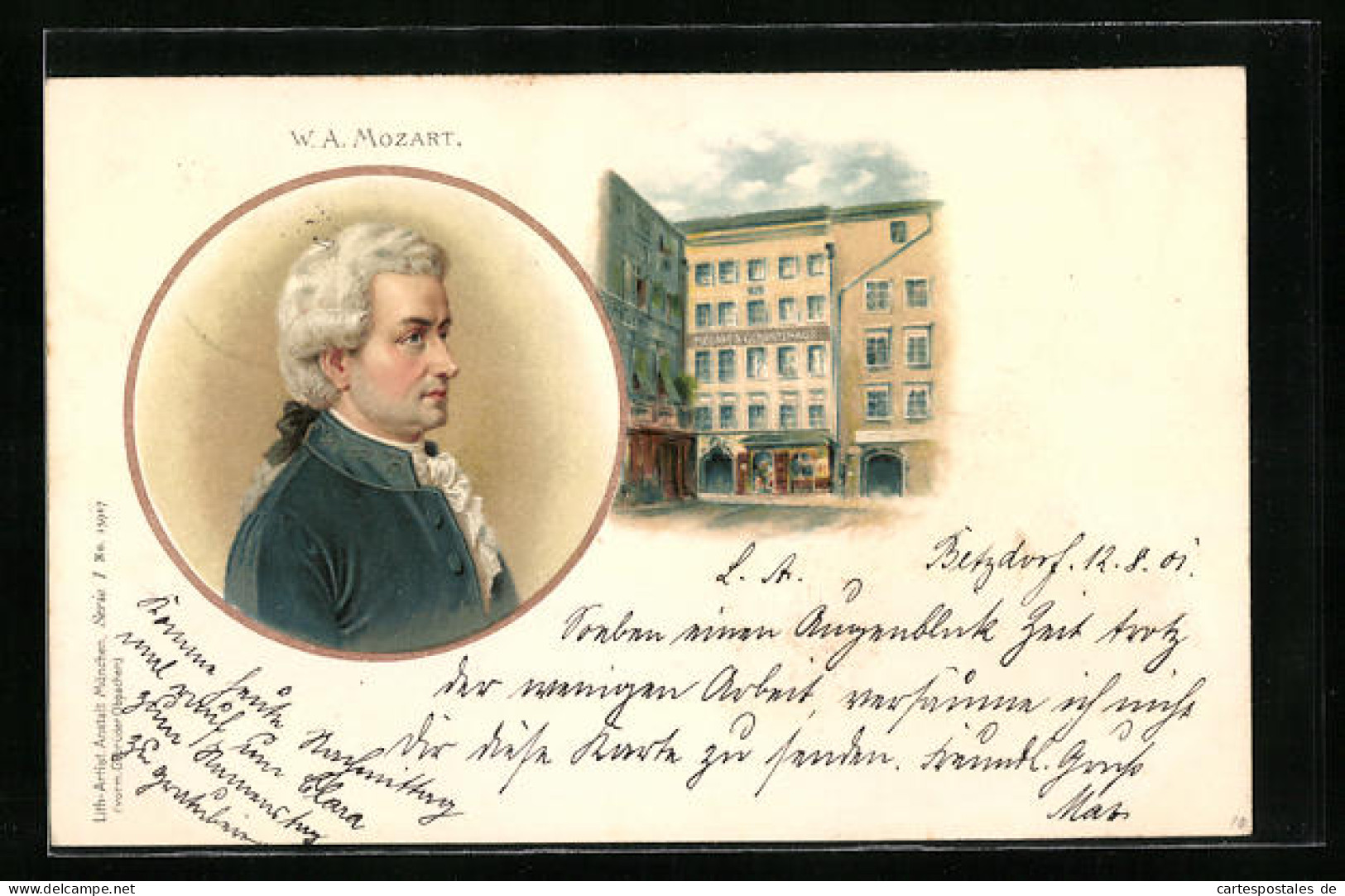 Lithographie Porträt Des Komponisten W. A. Mozart  - Artiesten