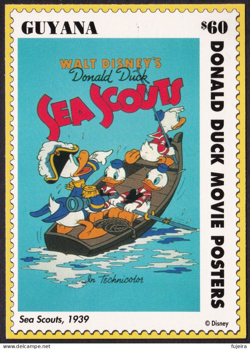 Guyana 1993 Disney Donald Duck Movie Posters Card Stamps Set Of 50 French Version MNH - Guyana (1966-...)