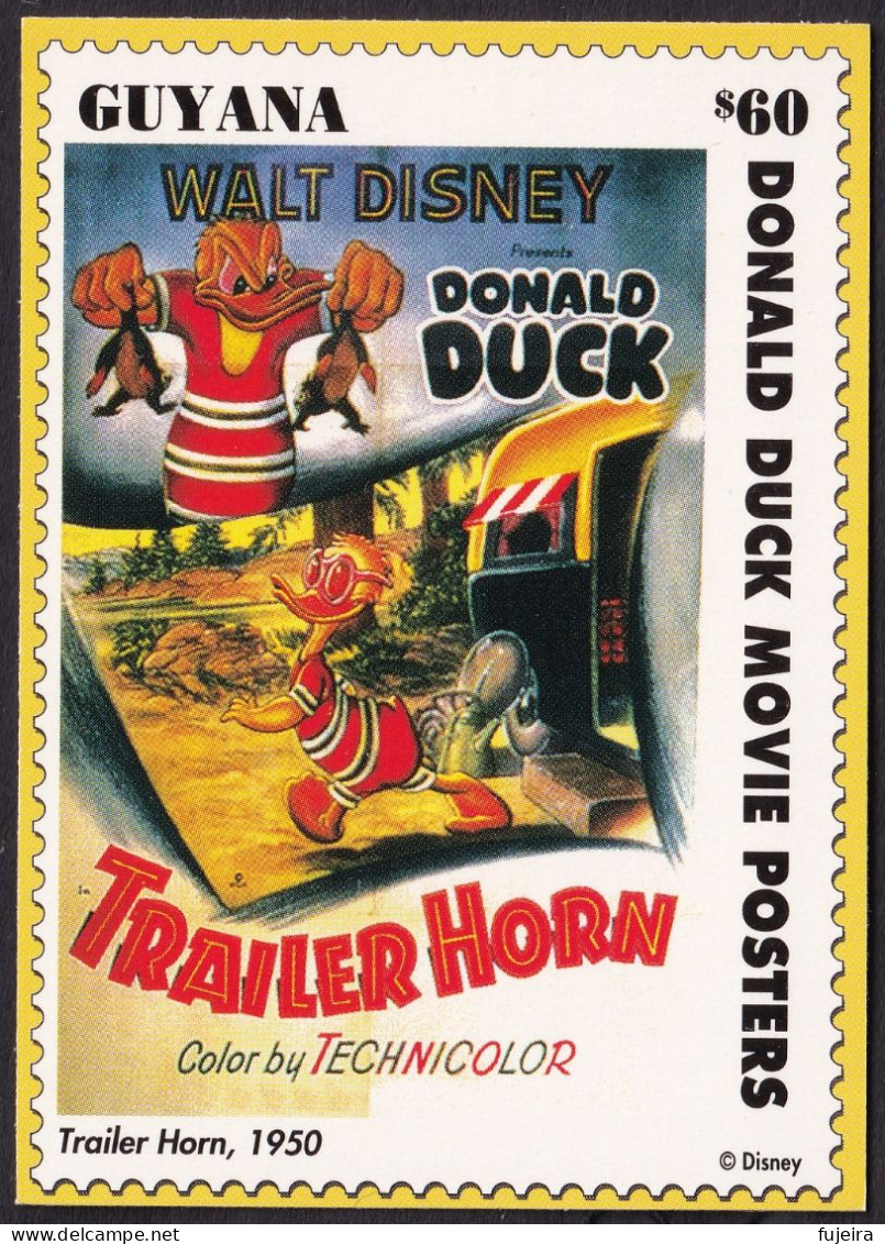 Guyana 1993 Disney Donald Duck movie posters card stamps set of 50 French version MNH