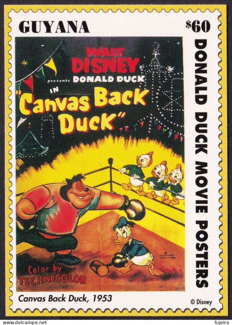 Guyana 1993 Disney Donald Duck movie posters card stamps set of 50 French version MNH