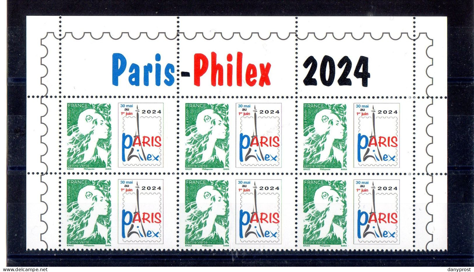 FR 2024- Haut Titré - Issu Du BF  " PARIS - PHILEX 2024  " 1 Bloc  6ex à 1.29 € - Neuf** - Ungebraucht