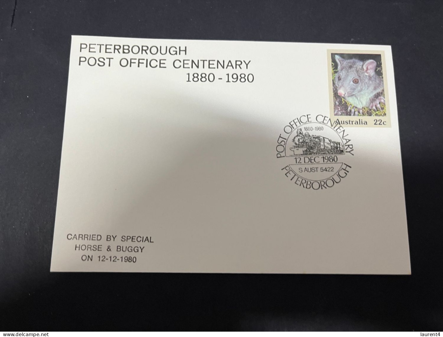 30-4-2023 (3 Z 29) Australia FDC (1 Cover) 1980 - Peterborough Post Office Centenary (Brushtail Possum) - Omslagen Van Eerste Dagen (FDC)
