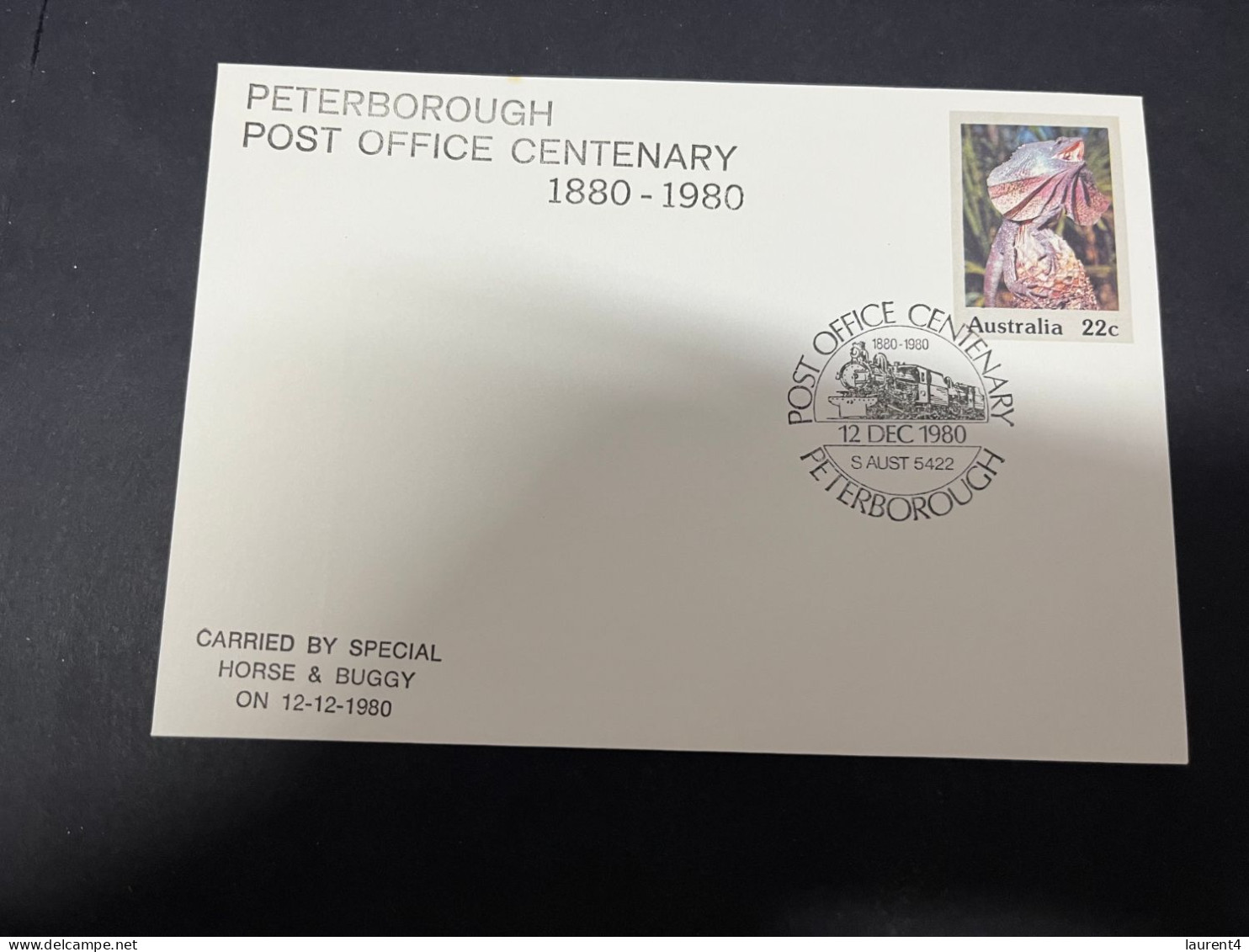30-4-2023 (3 Z 29) Australia FDC (1 Cover) 1980 - Peterborough Post Office Centenary (Frilled Lizard) - Sobre Primer Día (FDC)