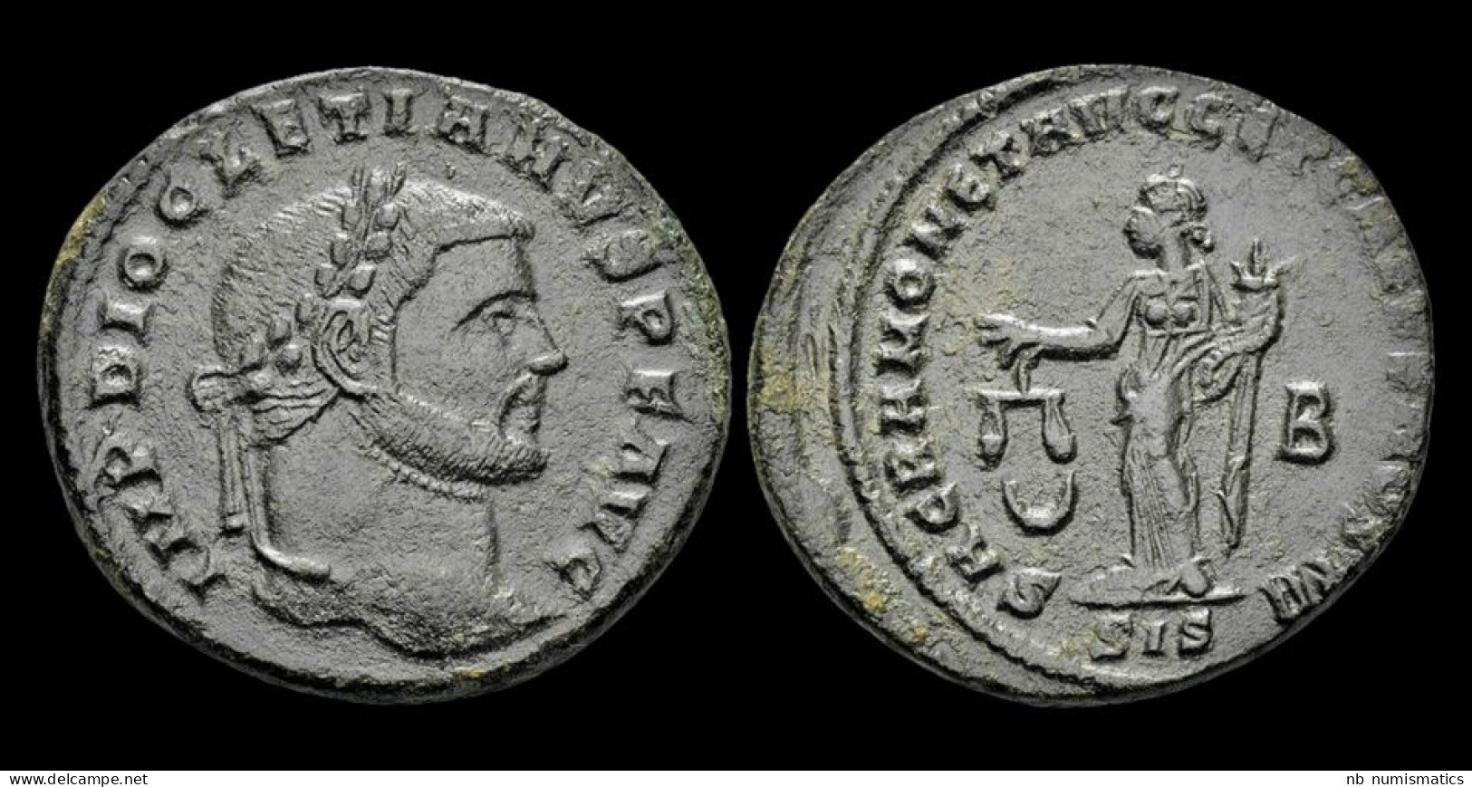 Diocletian AE Follis Moneta Standing To Left - La Tétrarchie (284 à 307)