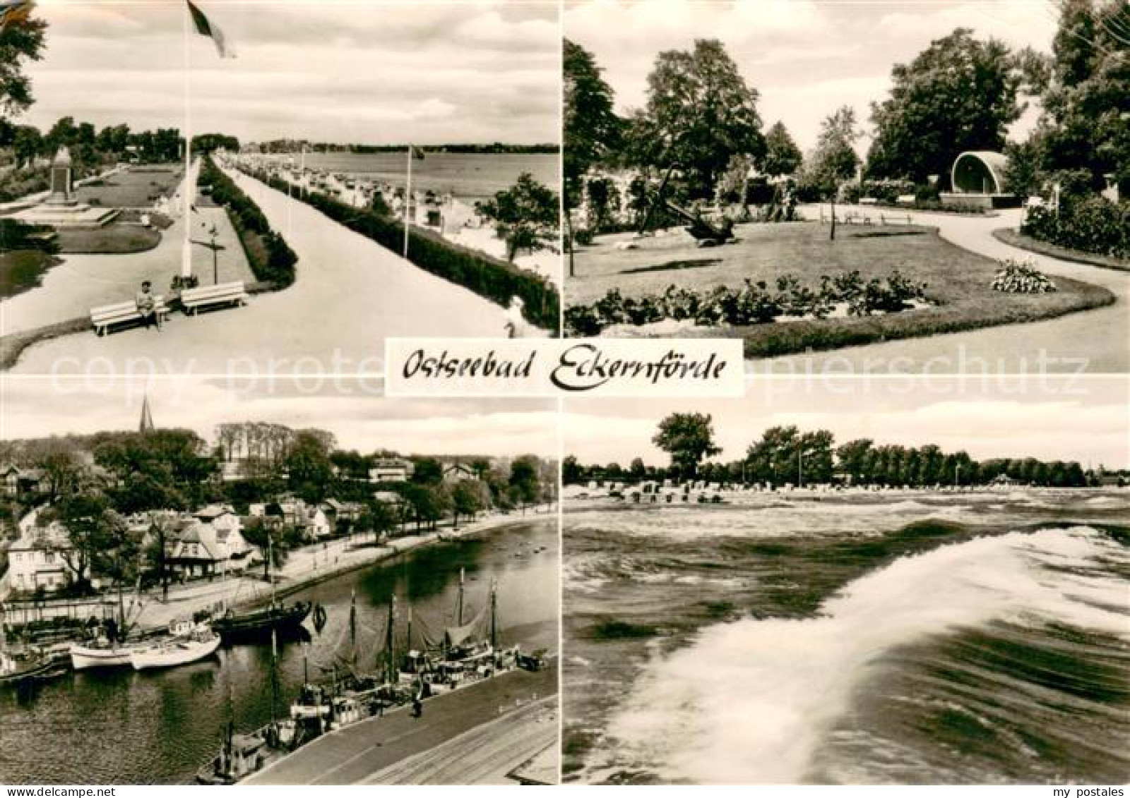 73686407 Eckernfoerde Uferpromenade Park Konzertpavillon Strand Fischerhafen Eck - Eckernförde