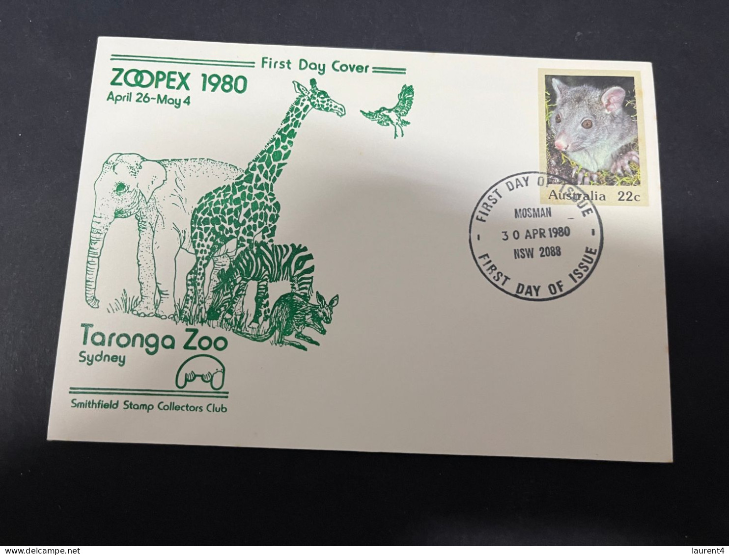 30-4-2023 (3 Z 29) Australia FDC (5 Covers) 1980 - Mosman - ZOOPEX 1980 - Omslagen Van Eerste Dagen (FDC)