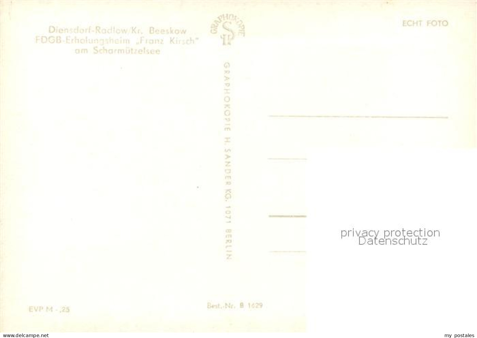73686382 Diensdorf-Radlow FDGB Erholungsheim Franz Kirsch Am Scharmuetzelsee Die - Autres & Non Classés