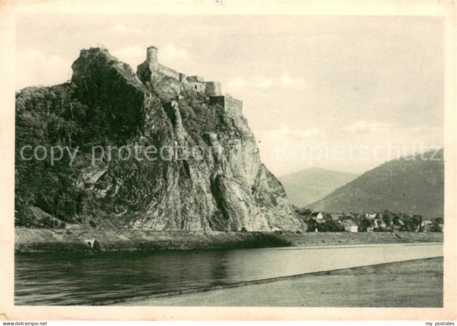 73686381 Aussig Tschechien Elbtal Sudentengau Burg Schreckenstein An Der Elbe Au - República Checa