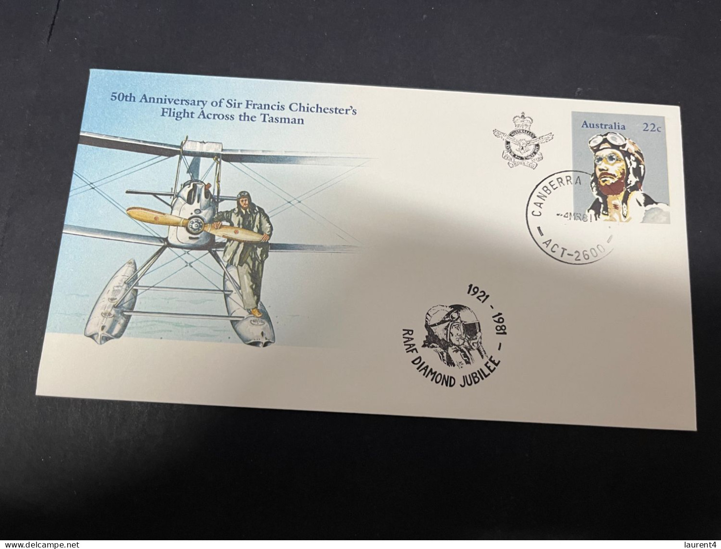 30-4-2023 (3 Z 29) Australia FDC (1 Cover) 1981 - 50th Anniversary Francis Chichesters (Canberra RAAF) - Ersttagsbelege (FDC)