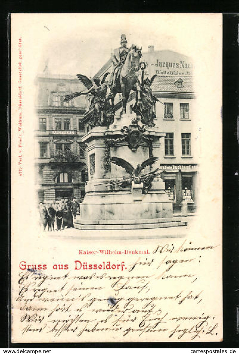 AK Düsseldorf, Kaiser-Wilhelm-Denkmal  - Düsseldorf