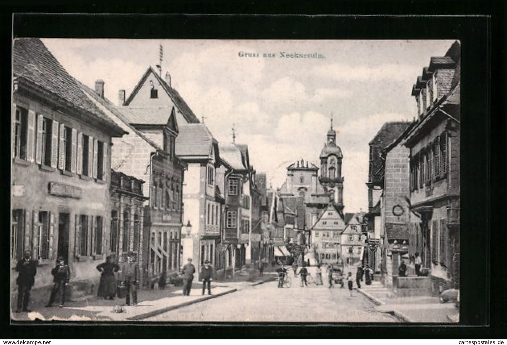 AK Neckarsulm, Strassenpartie Mit Blick Gen Stadtkern  - Neckarsulm