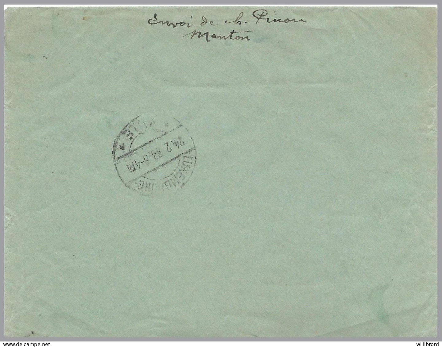 FRANCE To LUXEMBOURG 1938 2.25F Airmail & 75c Peace - MENTON Registered - 1927-1959 Covers & Documents