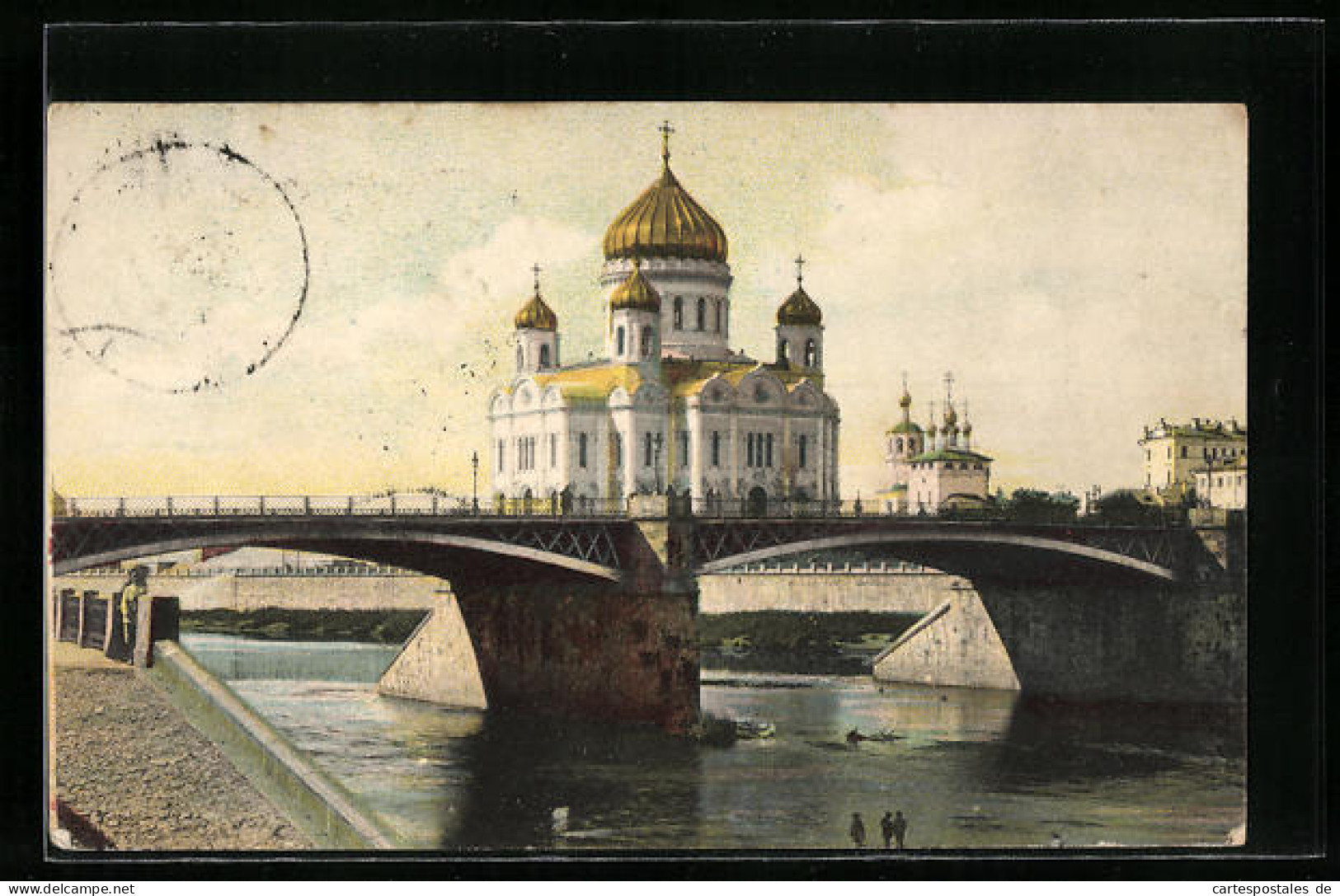 AK Moscou, Cathedrale De St. Sauveur Et Le Pont-de-pierre  - Rusland