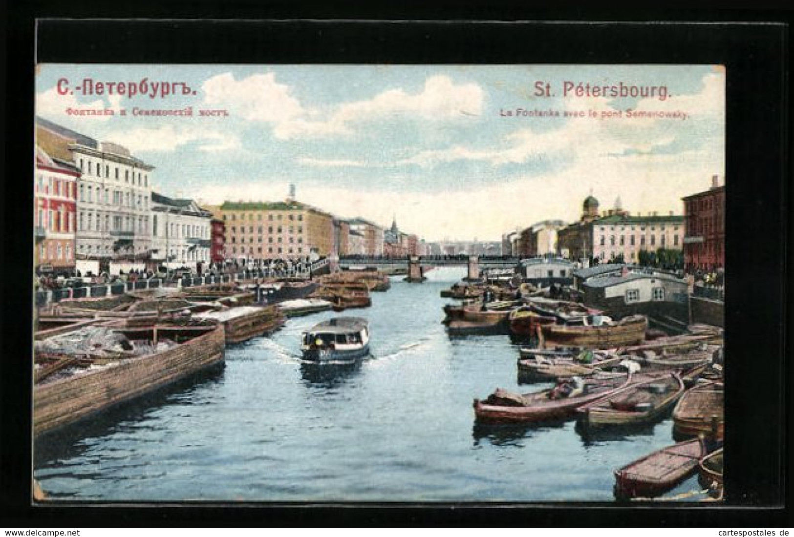 AK St. Pétersbourg, La Fontanka Avec Le Pont Semenowsky  - Russland