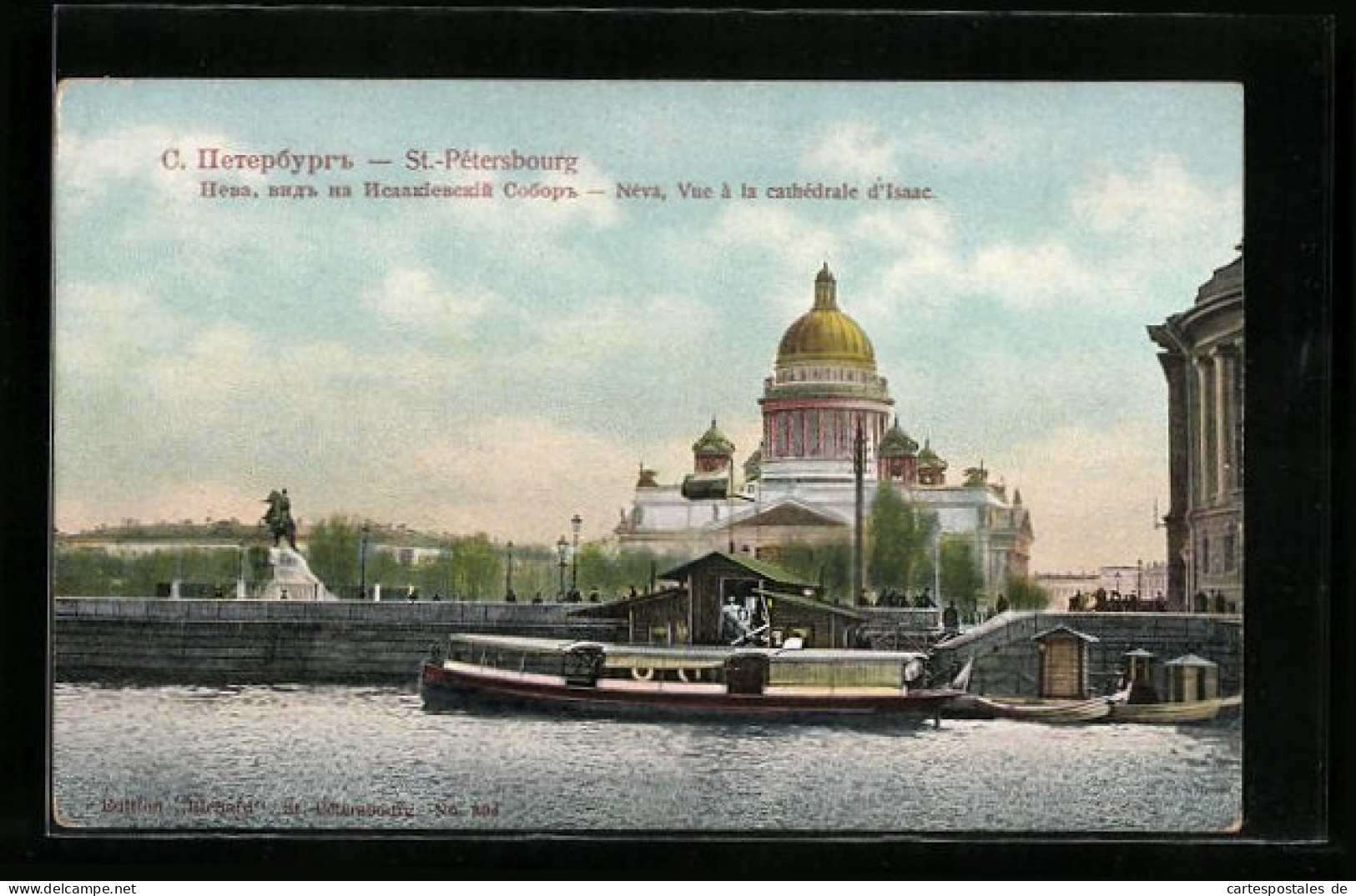 AK St. Pétersbourg, Néva, Vue A La Cathedrale D`Isaac  - Russland