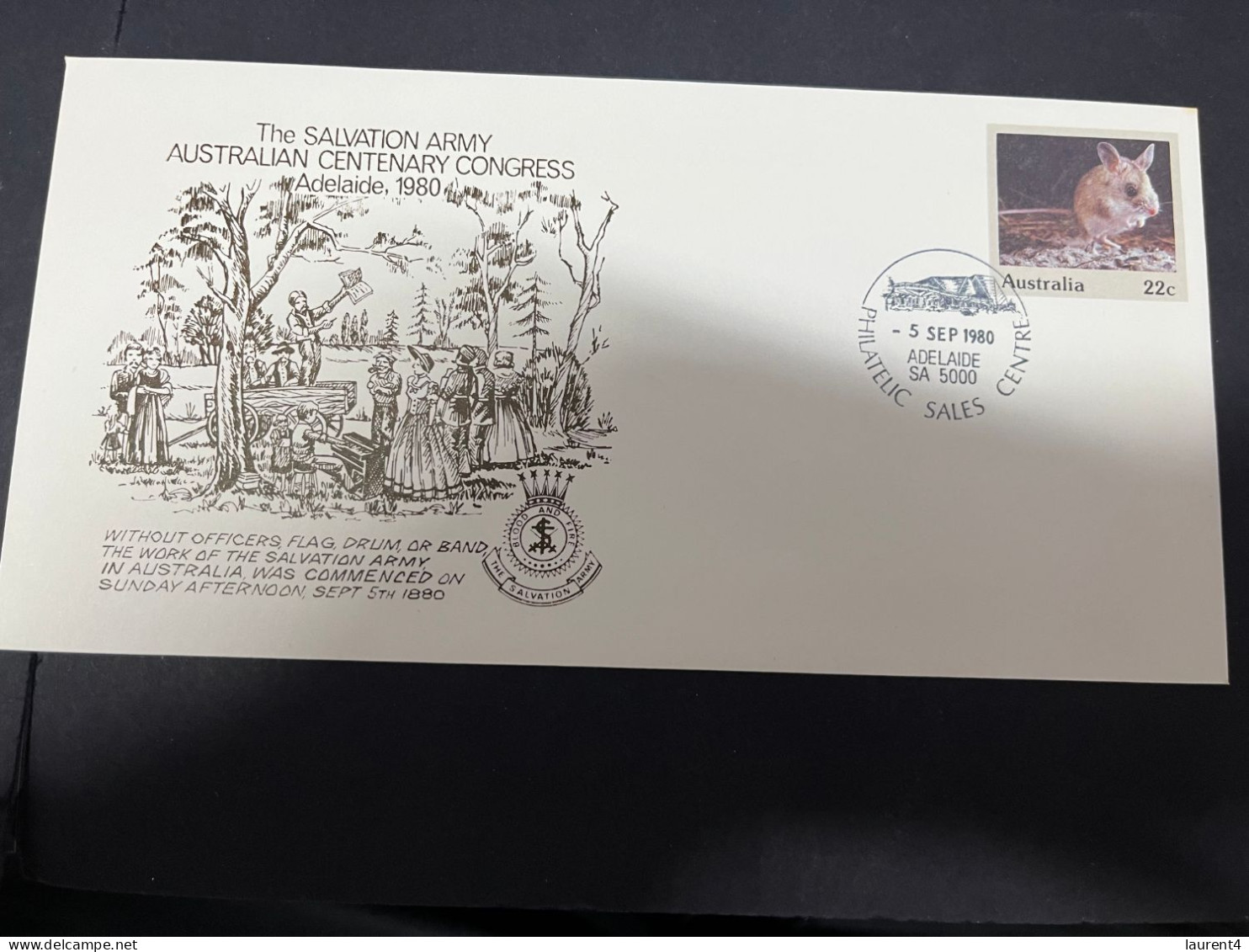 30-4-2023 (3 Z 29) Australia FDC (1 Covers) 1980- Salvation Army Australian Centenary Congress In Adelaide - Premiers Jours (FDC)