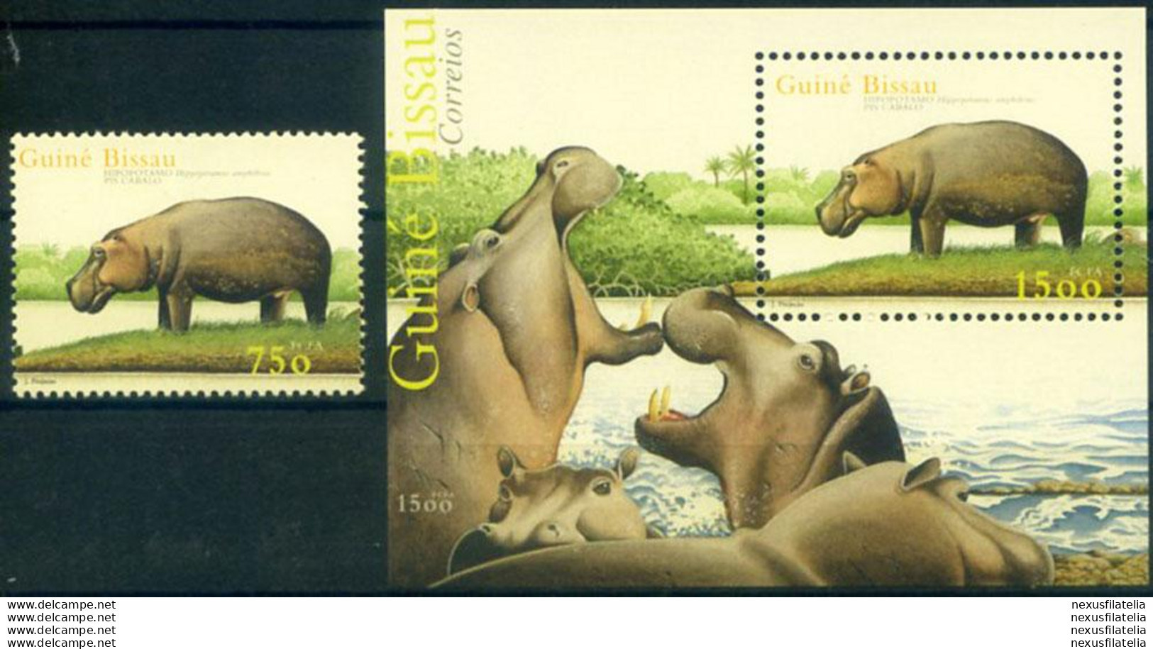 Fauna. Ippopotamo 2001. - Guinea-Bissau