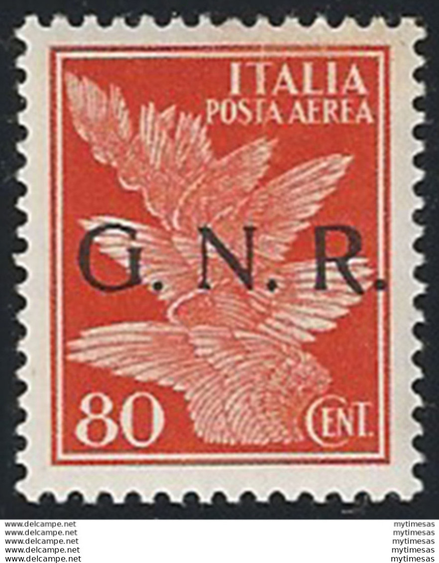 1943 Repubblica Sociale 80c. G.N.R. Brescia I Aerea Var MNH Sassone N. 120/Iiab - Other & Unclassified