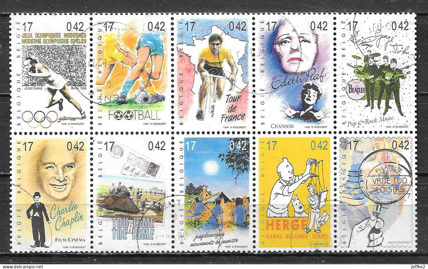 2868/77  Sport Et Détente En Bloc De 10 - Bonnes Valeurs - Oblit. - LOOK!!!! - Used Stamps