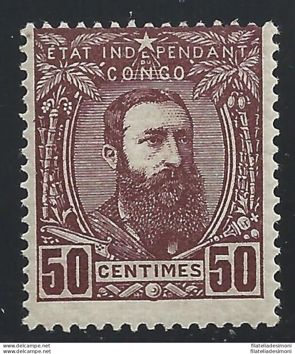 1886 ETAT INDEPENDENT DU CONGO, COB N. 9 50c. Bruno-rosso MLH/* - Autres & Non Classés