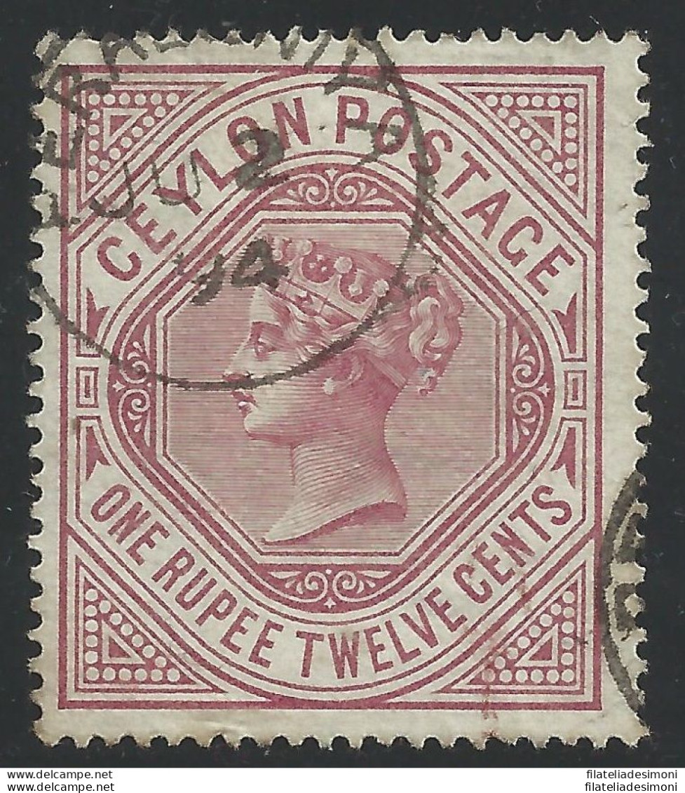 1887 CEYLON - SG N° 201  1r12 Dull/rose   USED - Sonstige & Ohne Zuordnung