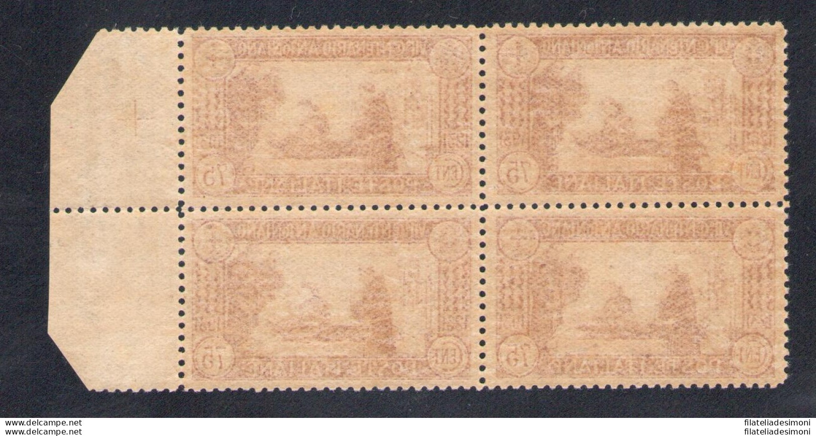 1931 Italia - Regno, Sant'Antonio Dentellato 12 ,n. 299  MNH**, Blocco Di Quattr - Sonstige & Ohne Zuordnung