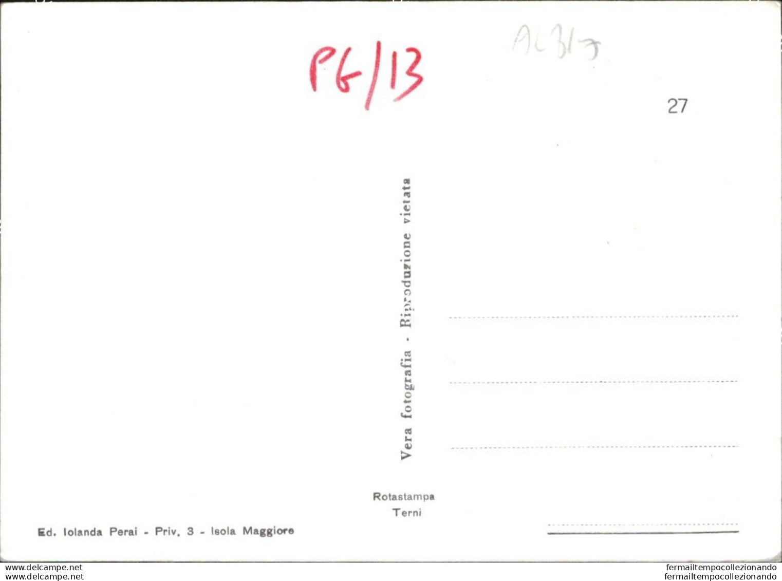 Al815 Cartolina Isola Maggiore Antico Orololio Comunale Perugia Umbria - Perugia