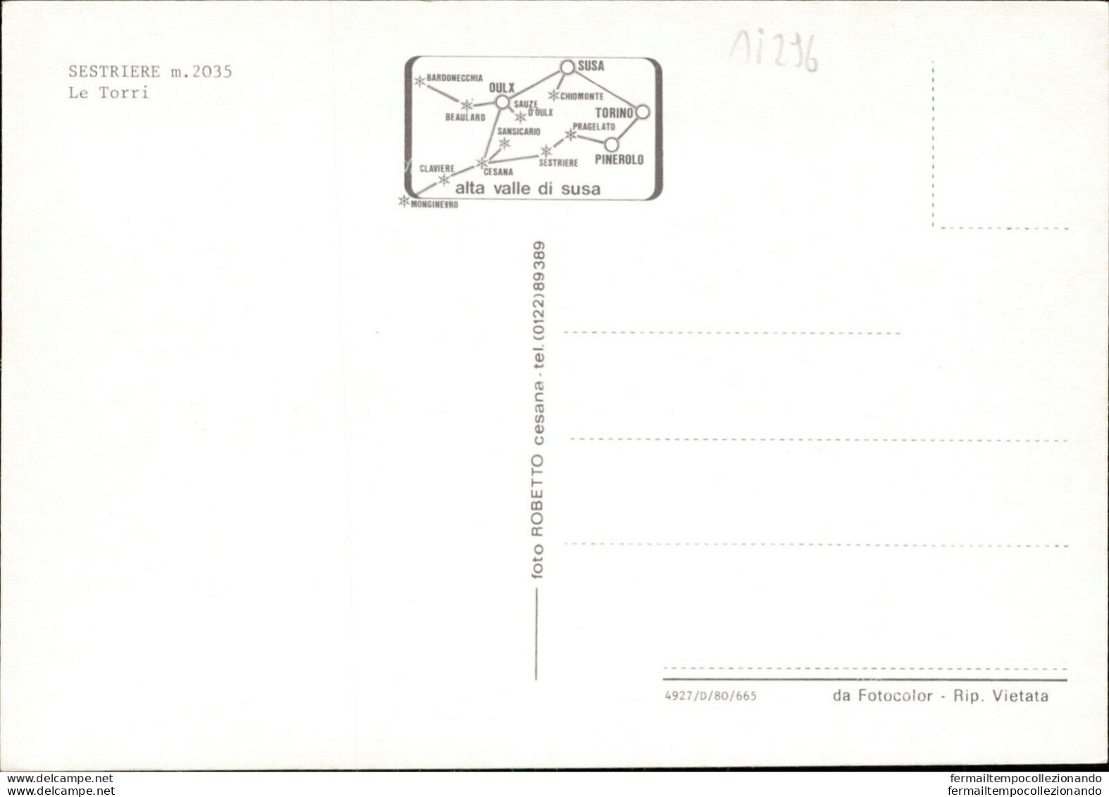 Ai296 Cartolina Saluti Da Sestriere Provincia Di Torino - Otros & Sin Clasificación