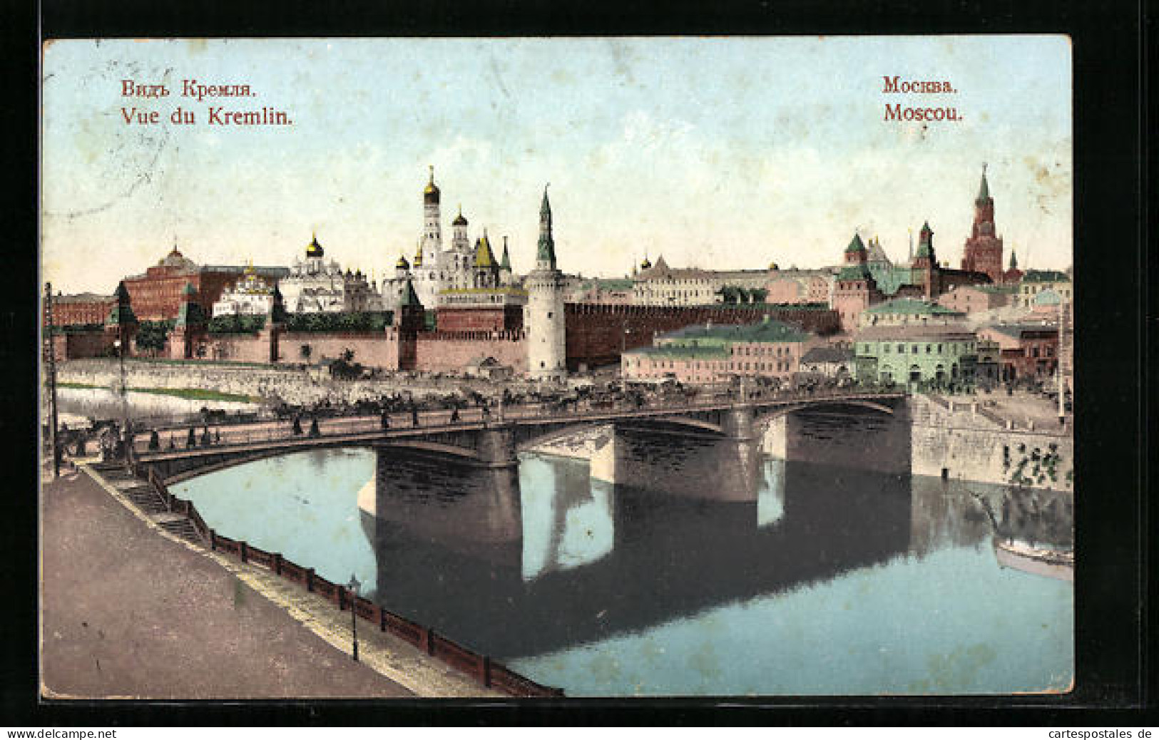 AK Moscou, Pont Moscovoretzky, Vue Du Kremlin  - Rusland