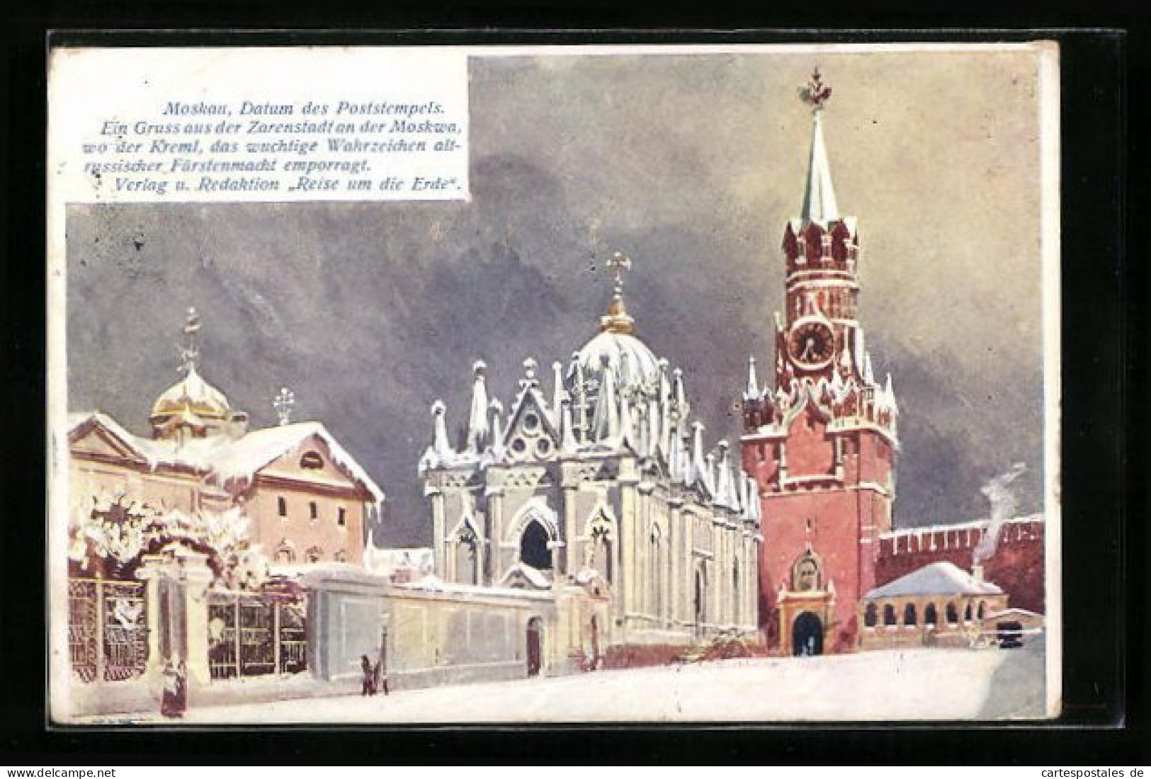 Künstler-AK Moskau, Roter Platz Bei Winter  - Russland