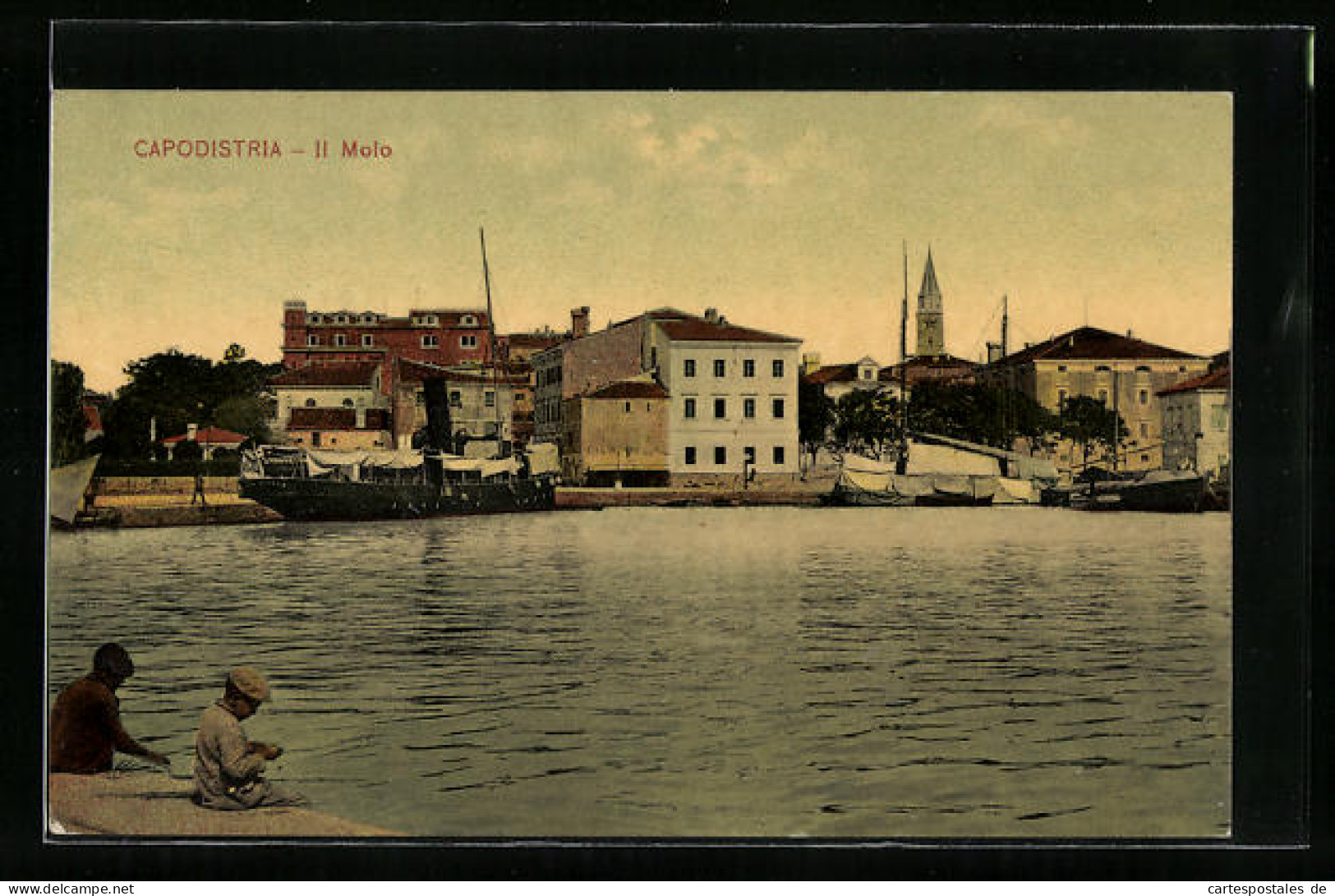 AK Capodistria, Panorama Mit Kirche Hinter Der Mole  - Slowenien