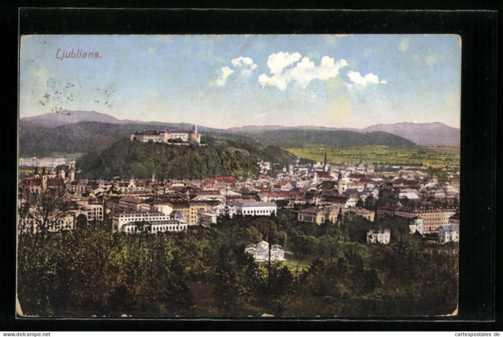 AK Ljubljana, Panorama Der Stadt Mit Schloss  - Slowenien