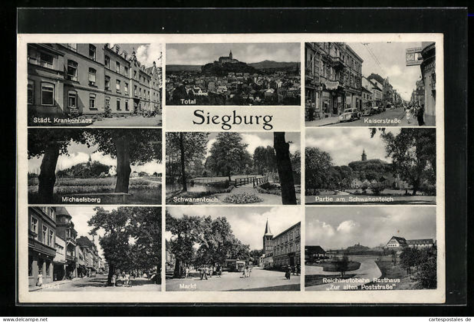 AK Siegburg, Städt. Krankenhaus, Kaiserstrasse, Rasthaus Zur Alten Poststrasse  - Siegburg