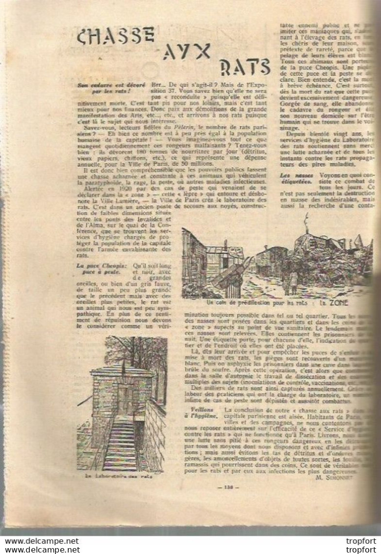 P3 / Old Newspaper Journal Ancien 1938 Le RAT Chasse / JIU-JITSU / La Flèche Gendarmes - 1950 - Nu