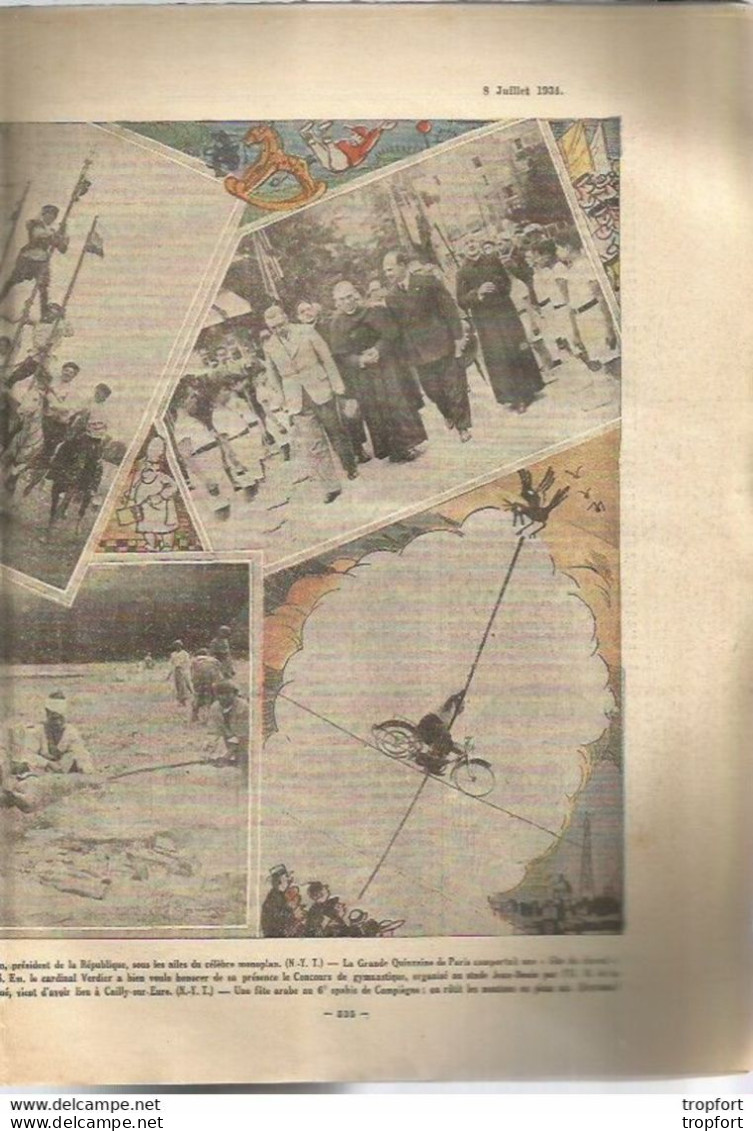 P2 / Old Newspaper Journal Ancien 1934 / CORNEMUSE Flute / Bleriot Cosaque Acrobate Cailly-sur-eure / PECHEUR - Desde 1950