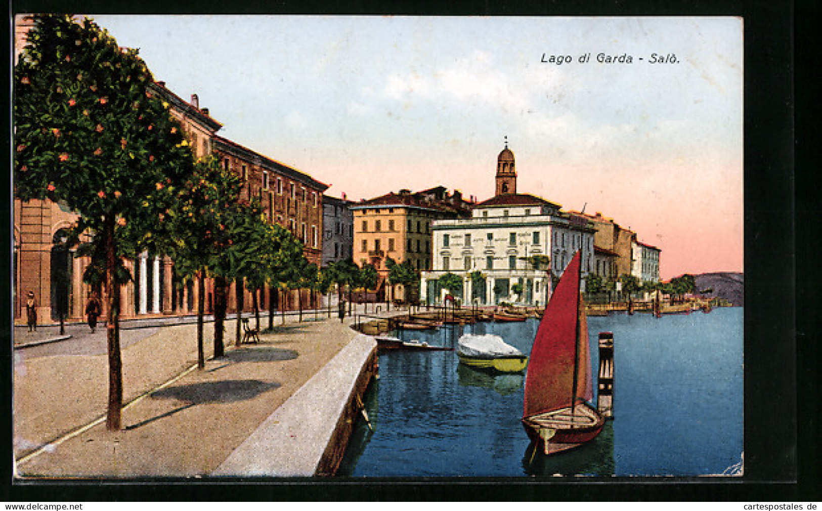 Cartolina Salo, Lago Di Garda, Auf Der Uferpromenade  - Other & Unclassified