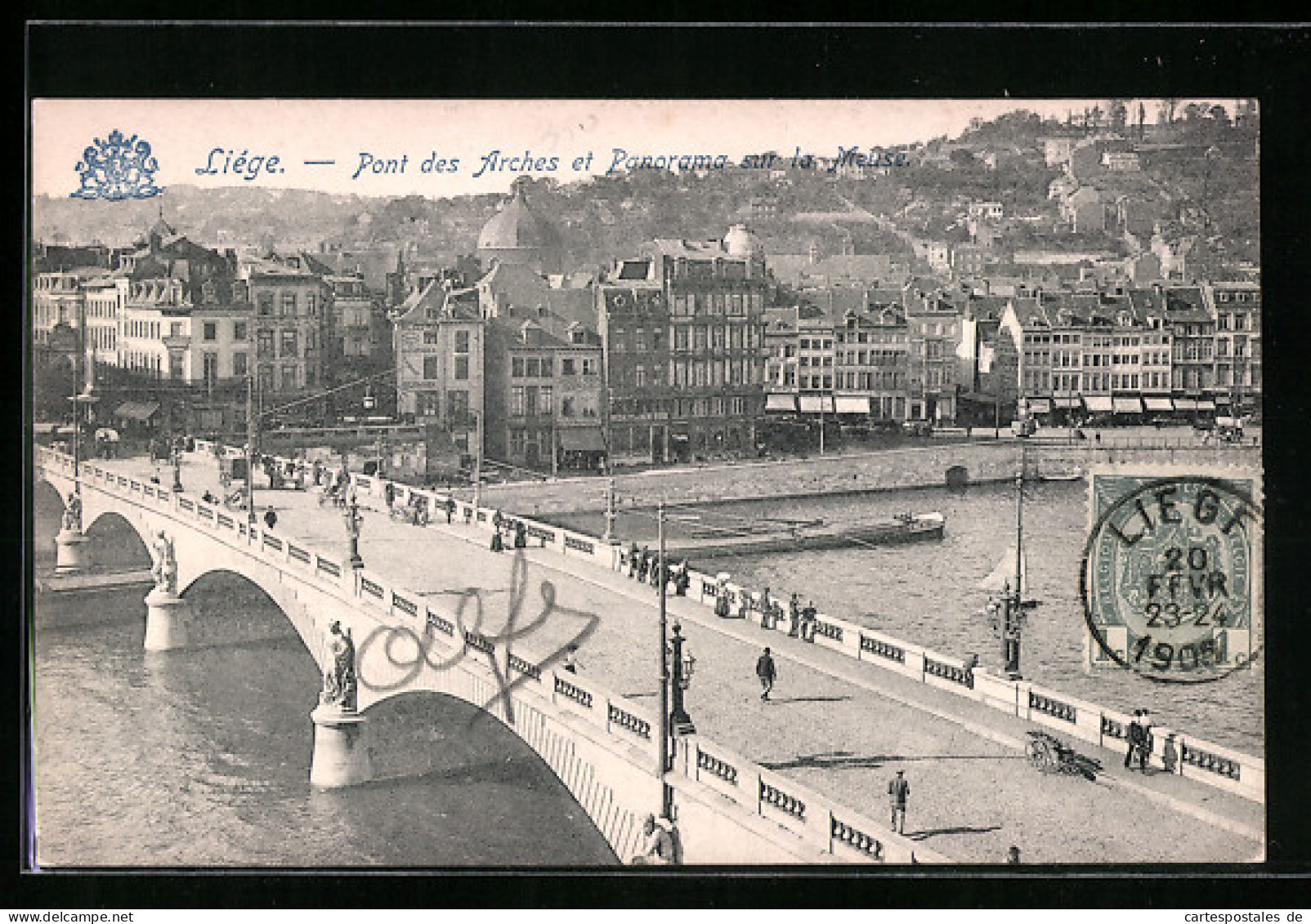 AK Liege, Pont Des Arches Et Panorama Sur La Meuse  - Altri & Non Classificati