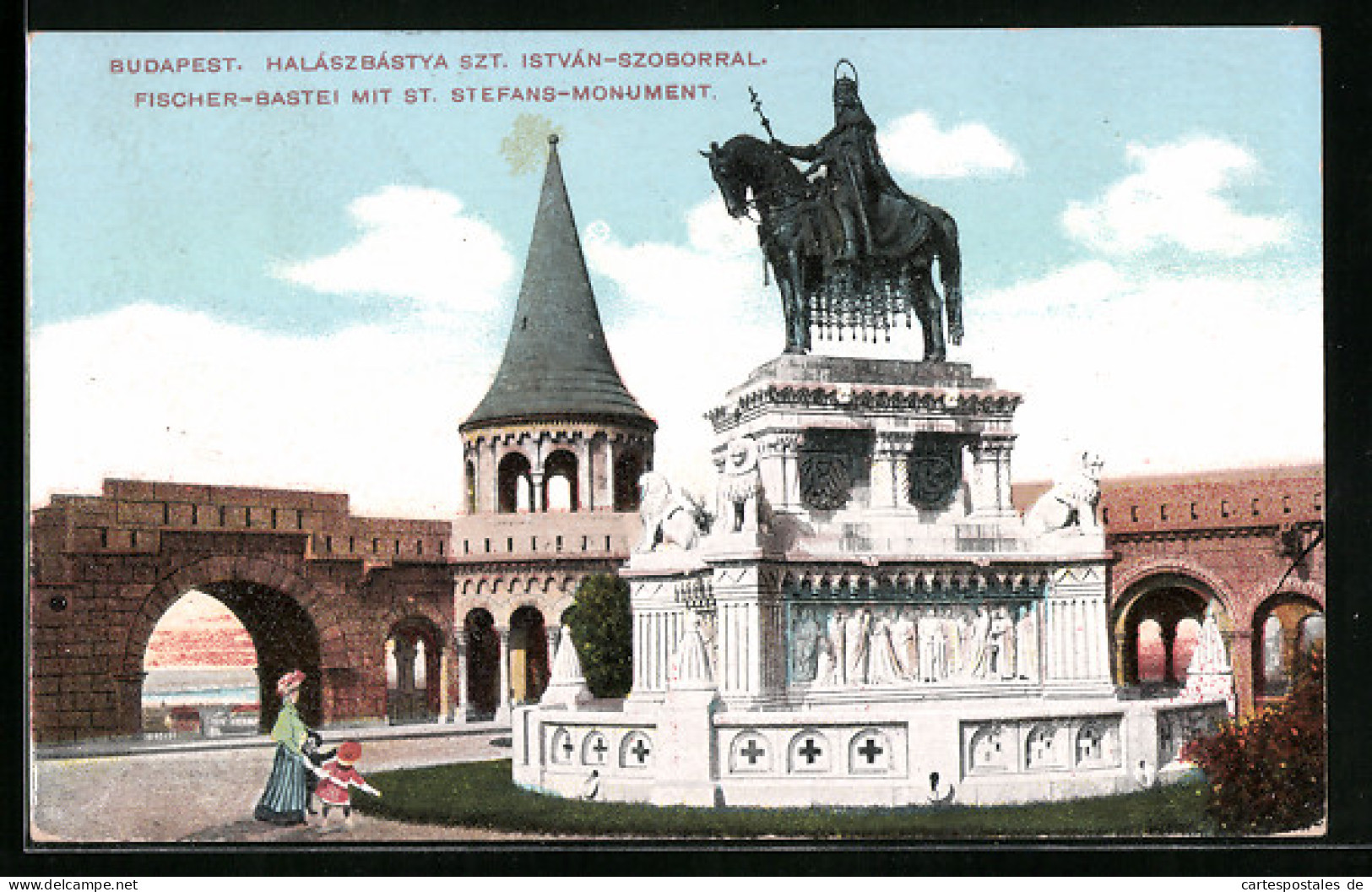 AK Budapest, Fischer-Bastei Mit St. Stefans Monument  - Hongrie