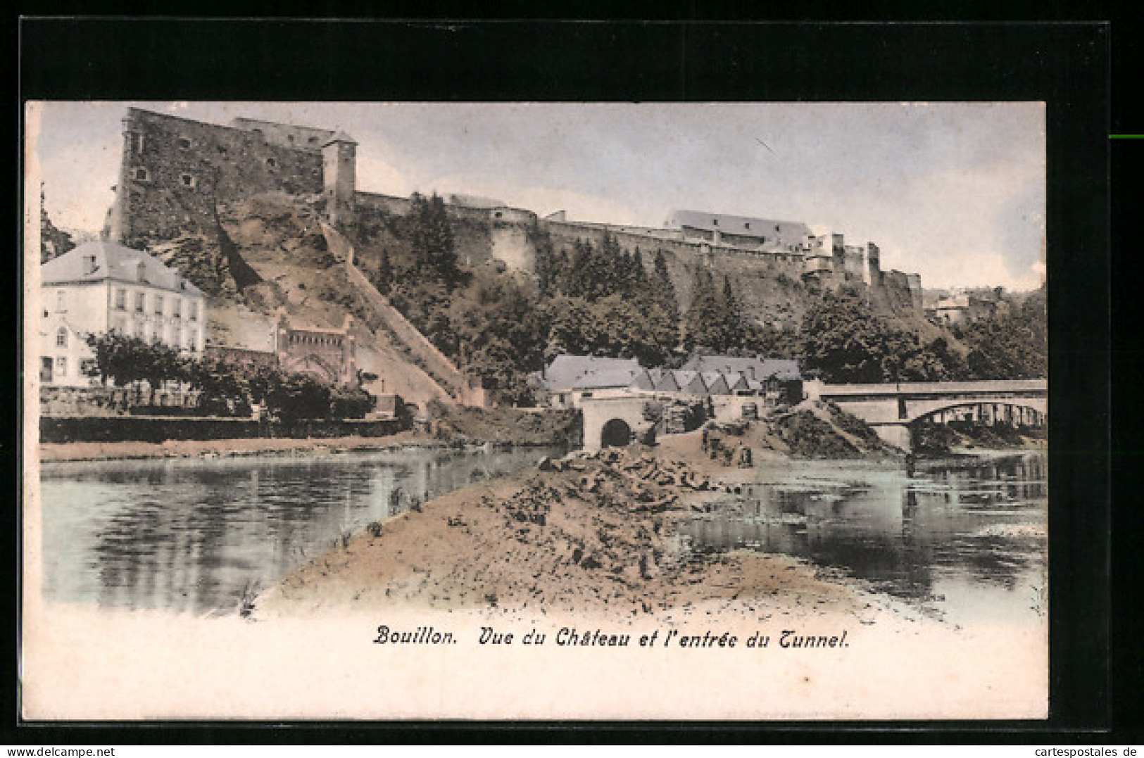 AK Bouillon, Vue Du Chateau Et L`entree Du Tunnel  - Bouillon