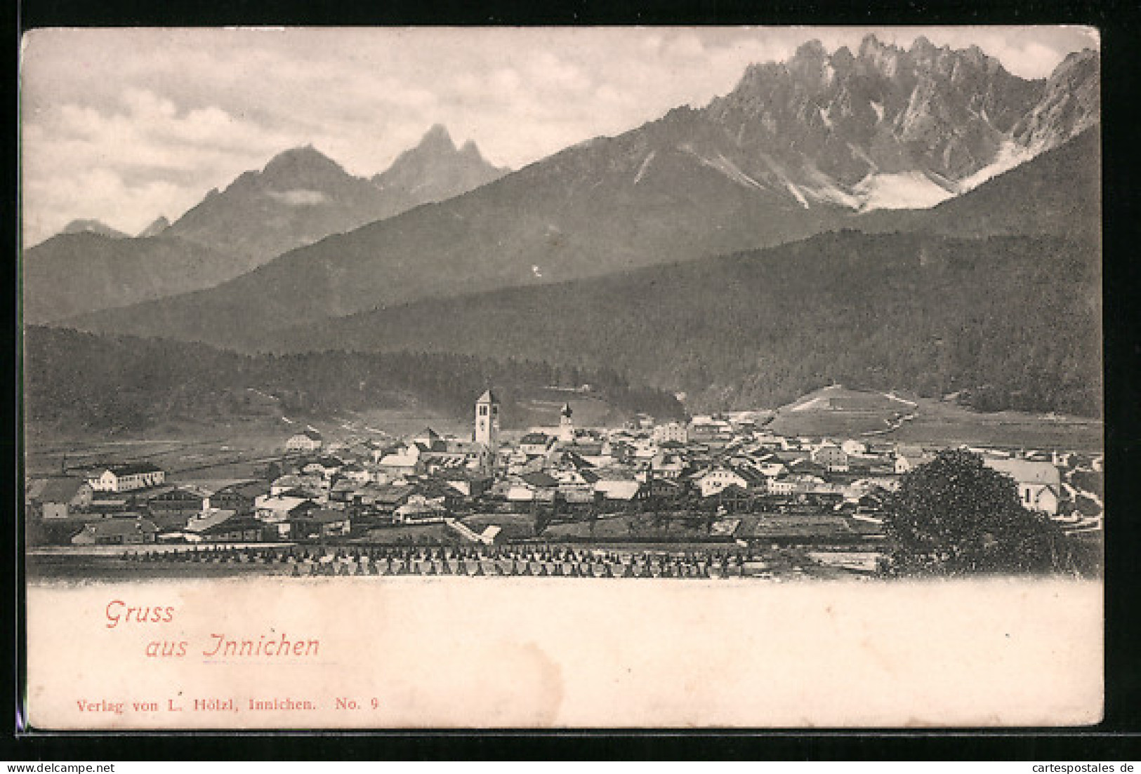 Cartolina Innichen, Generalansicht Der Stadt, Blick Gegen Die Berge  - Andere & Zonder Classificatie