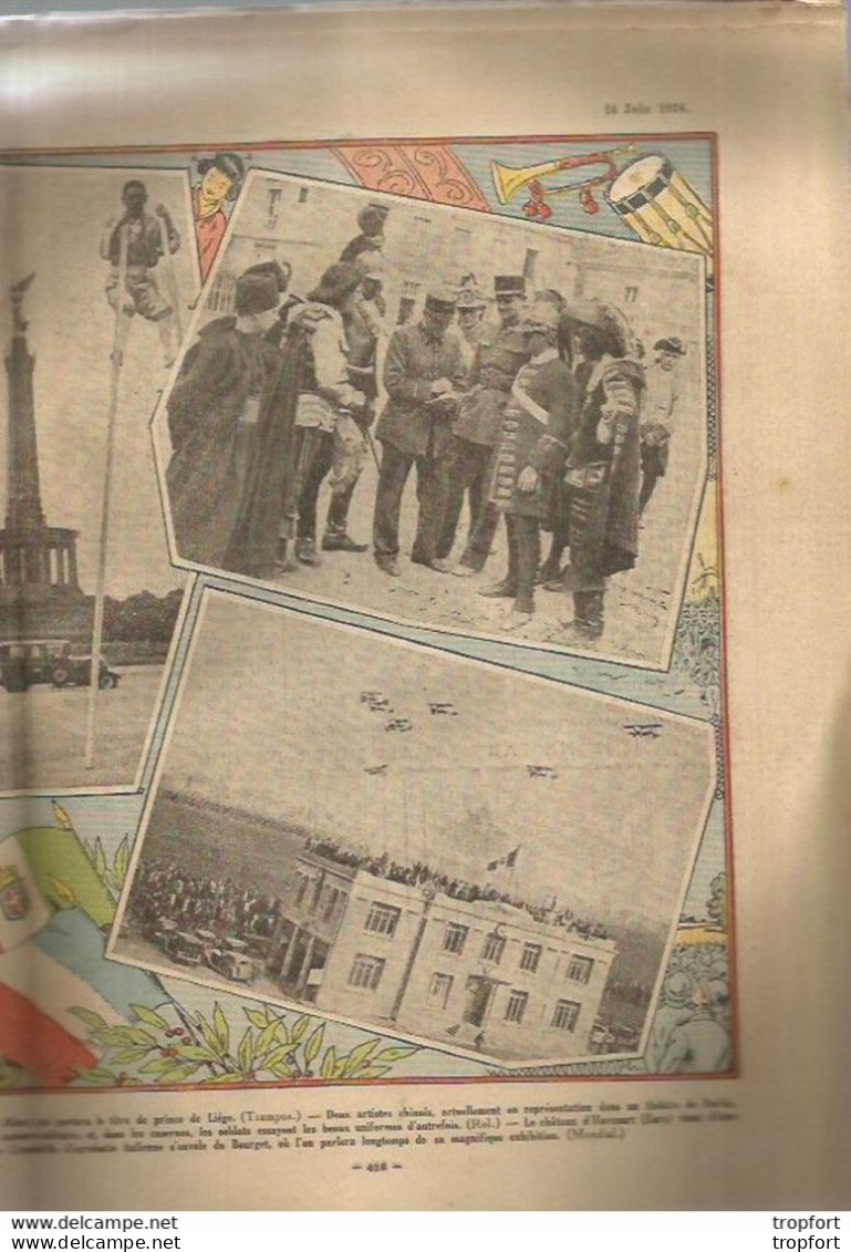 P2 / Old Newspaper Journal Ancien 1934 / CANON SOLAIRE / Vélo PARIS VICHY / Echasse CHINOIS CHINE - 1950 à Nos Jours