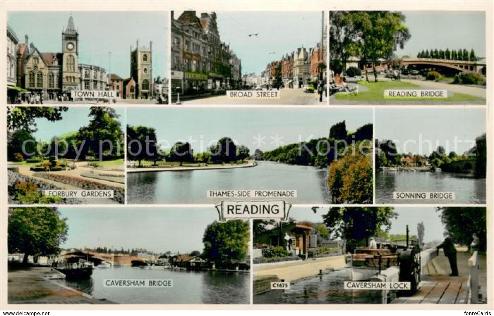 73641323 Reading Town Hall Broad Street Reading Bridge ForburyGardens Thames Sid - Altri & Non Classificati