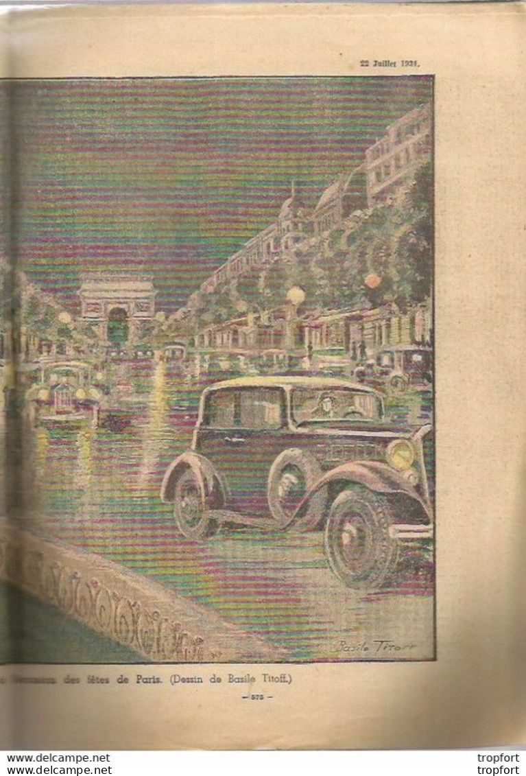 P2 / old newspaper journal ancien 1934 / VELOCIPEDE Visite roi siam / CHAMPS ELYSEES Belgique Eléphant bd