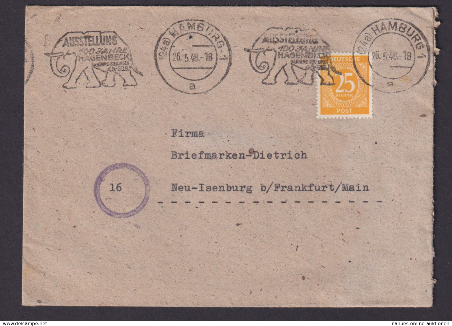 All. Besetzung Brief EF 927 SST Masch.St. Hagenbeck Zoo Hamburg N. Neu-Isenburg - Other & Unclassified